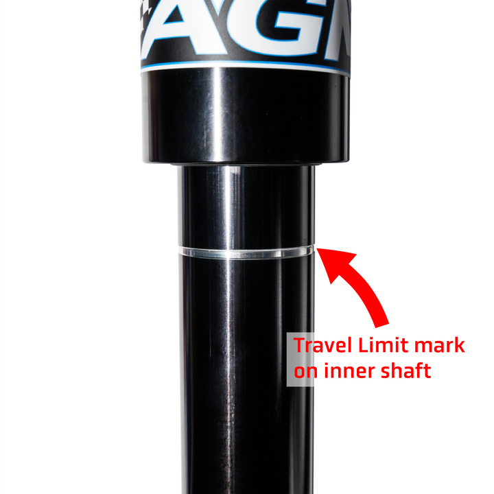 travel limit mark in the inner shaft of the manulal jack