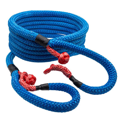 Blue AGM Rapid Rope with red inner strands and black wrapped sections, arranged in loops on a white background.
