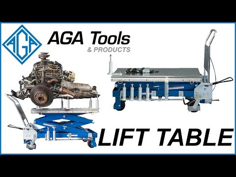 AGA Tools Lift Table video-vehicle repair-batteries-fuel tanks-engines-transmissions